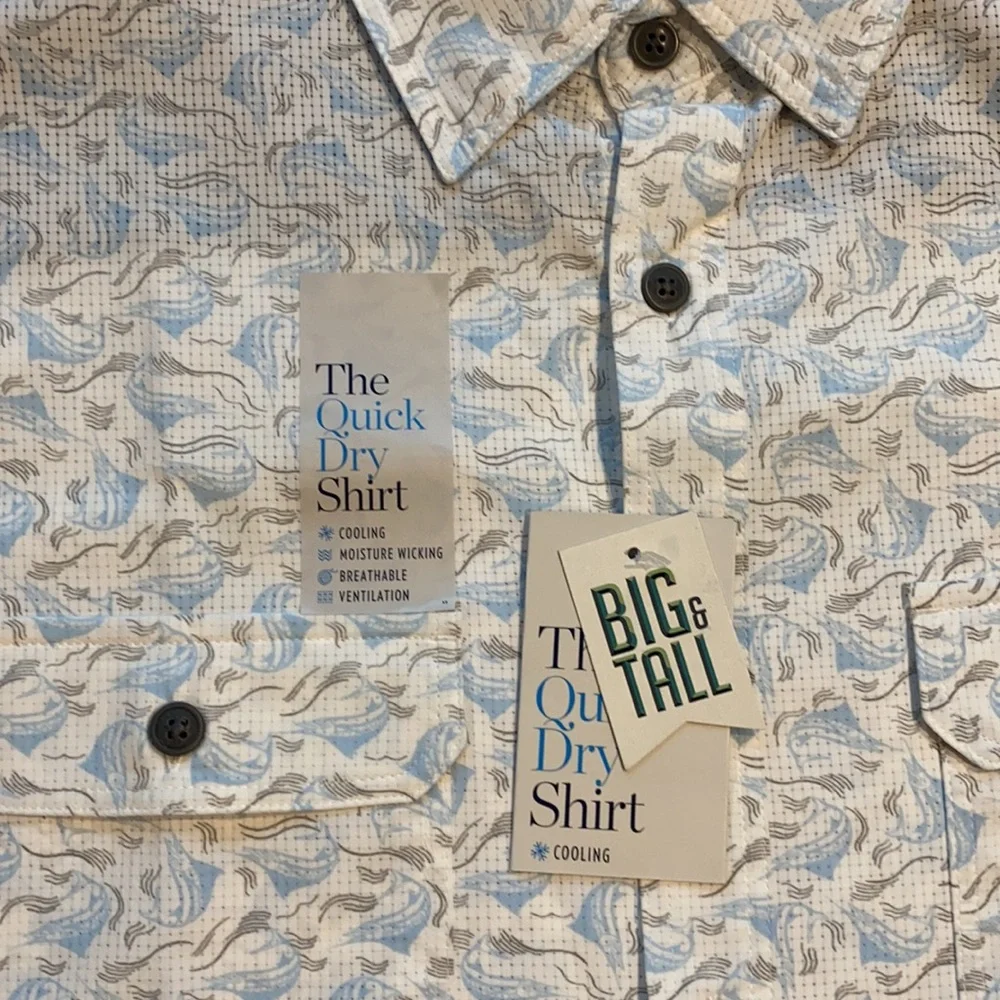 Croft & Barrow SZ Large Tall Quick Dry Short Sleeve Button Shirt New  D2 - Picture 5 of 8